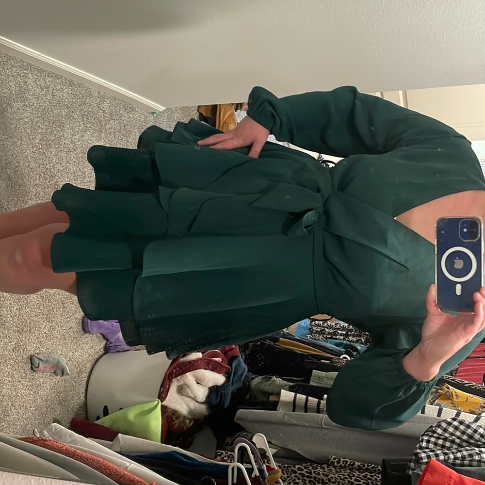 Green cocktail dress